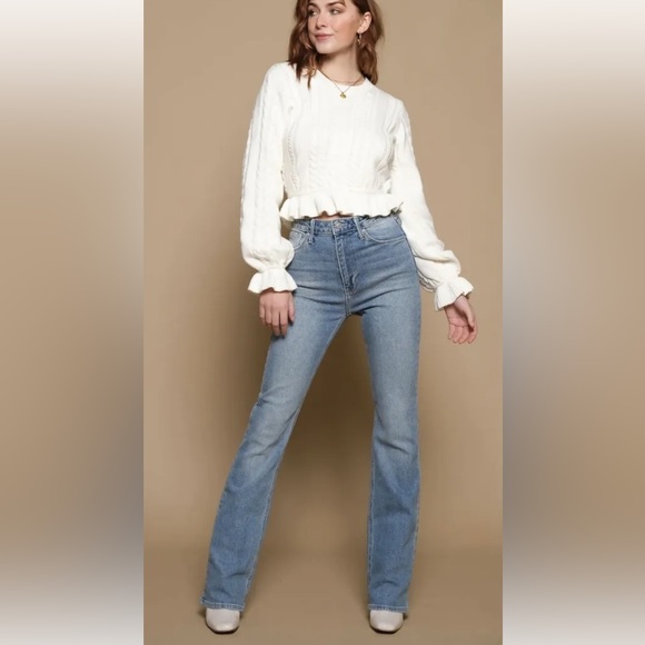 JUST BLACK Skinny Bootcut Jeans (light wash) Size 12, New With Tags! - Picture 2 of 5